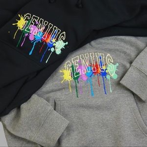 Splatter embroidered hoodie